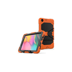 TECHGEAR G-SHOCK Case Fits Samsung Galaxy Tab A 8.0" 2019 (SM-T290 / SM-T295) HEAVY DUTY Armour Survival Case with Stand - Kids Schools Workm - ORANGE