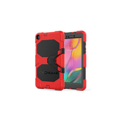 TECHGEAR G-SHOCK Case Fits Samsung Galaxy Tab A 8.0" 2019 (SM-T290 / SM-T295) HEAVY DUTY Armour Survival Case with Stand - Kids Schools Workman - RED