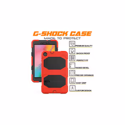 TECHGEAR G-SHOCK Case Fits Samsung Galaxy Tab A 8.0" 2019 (SM-T290 / SM-T295) HEAVY DUTY Armour Survival Case with Stand - Kids Schools Workman - RED