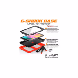 TECHGEAR G-SHOCK Case Fits Samsung Galaxy Tab A 8.0" 2019 (SM-T290 / SM-T295) HEAVY DUTY Armour Survival Case with Stand - Kids Schools Workman - RED