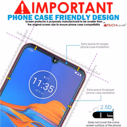 TECHGEAR [2 Pack GLASS Edition for Motorola Moto E6 Plus / E6s, Genuine Tempered Glass Screen Protectors Covers [2.5D Round...