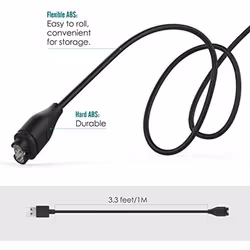 TECHGEAR USB Charging Power Sync Cable for Garmin Fenix 7 7S 7X 6 6X 6S 5 5S 5X Plus,Forerunner 55 45 245 745 935 945,Quatix 5, VivoActive 4 4s 3