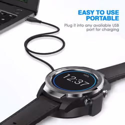 TECHGEAR Charger for TicWatch Pro Smartwatch - Replacement USB Charging Power Data Sync Cable Wire Lead Dock for TicWatch Pro, Charger Dock