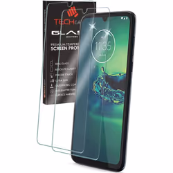 TECHGEAR [2 Pack] GLASS Edition for Motorola Moto G8 Plus, Genuine Tempered Glass Screen Protectors Covers [9H Hardness] [No- ...