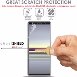 [Pack of 3] TECHGEAR Screen Protectors fit Sony Xperia 5 [ghostSHIELD Edition] Reinforced TPU film Screen Protector with FULL Screen Coverage inc