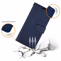 TECHGEAR Xperia 5 Leather Wallet Case, Flip Protective Case Cover with Card Slots, Kickstand and Wrist Strap - Blue PU Leather...
