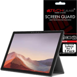 TECHGEAR [Pack of 3] Screen Protectors for Microsoft Surface Pro 7 (12.3" screen) - Clear Screen Protector  + Screen Cleaning Cloth & Applicator Card