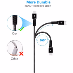 TECHGEAR [1m] STRONG Braided USB C Data Sync & Charger Cable for Amazon Fire HD 8 2022 10th/12th Gen, Fire HD 10/Plus/Kids Pro, Fire 7 2022 tablet