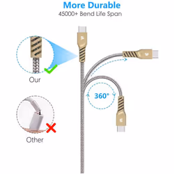 TECHGEAR [1m] STRONG Braided USB C Data Sync & Charger Cable for Amazon Fire HD 8 2022 10th/12th Gen, Fire HD 10/Plus/Kids Pro, Fire 7 2022 tablet