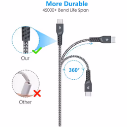 TECHGEAR [1m] STRONG Braided USB C Data Sync & Charger Cable for Amazon Fire HD 8 2022 10th/12th Gen, Fire HD 10/Plus/Kids Pro, Fire 7 2022 tablet