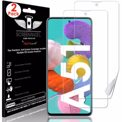TECHGEAR 2 Pack Screen Protectors fit Samsung Galaxy A51 [Screen Angel Edition] [Fingerprint Support][Case Friendly] [Bubble  ...