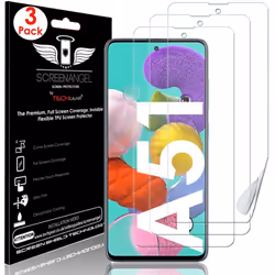 TECHGEAR 3 Pack Screen Protectors fit Samsung Galaxy A51 [Screen Angel Edition] [Fingerprint Support][Case Friendly] [Bubble. ...