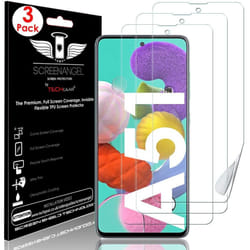 TECHGEAR 3 Pack Screen Protectors fit Samsung Galaxy A51 [Screen Angel Edition] [Fingerprint Support][Case Friendly] [Bubble...
