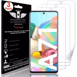 TECHGEAR 3 Pack Screen Protectors fit Samsung Galaxy A71 [Screen Angel Edition] [Fingerprint Support][Case Friendly] [Bubble. ...