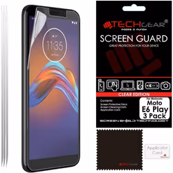 TECHGEAR [3 Pack] Moto E6 Play Screen Protectors , CLEAR LCD Film Screen Protectors Cover Guards Compatible for Motorola Moto ...