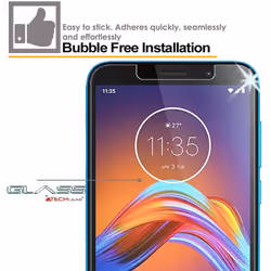 TECHGEAR [2 Pack GLASS Edition for Motorola Moto E6 Play, Genuine Tempered Glass Screen Protectors Covers [2.5D Round Edge] [9H...