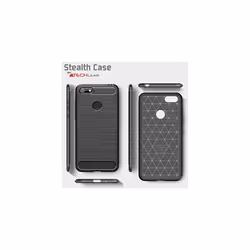 Moto E6 Play Case [Stealth Case] Flexible, Shockproof, Ultra Slim, Soft TPU Protective Shell Cover with Carbon Fibre Detailing
