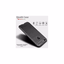 Moto E6 Play Case [Stealth Case] Flexible, Shockproof, Ultra Slim, Soft TPU Protective Shell Cover with Carbon Fibre Detailing
