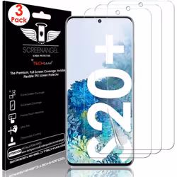 TECHGEAR [3 Pack Screen Protector fits Samsung Galaxy S20 Plus [Screen Angel Edition] [In-Display Fingerprint Support][Case.. ...
