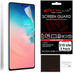 [3 Pack] TECHGEAR Screen Protectors Compatible with Samsung Galaxy S10 Lite, CLEAR LCD Screen Protectors Cover Guards