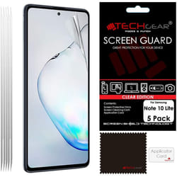 [5 Pack] TECHGEAR Screen Protectors Compatible with Samsung Galaxy Note 10 Lite, CLEAR LCD Screen Protectors Cover Guards