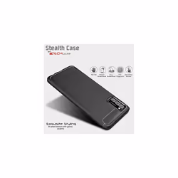 Galaxy A41 Carbon Fibre Case [Stealth Case] Flexible, Shockproof, Ultra Slim, Soft TPU Protective Shell Cover with Carbon Fibre Detailing