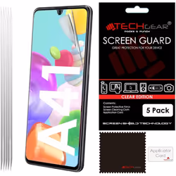TECHGEAR [5 Pack] Screen Protectors Compatible with Samsung Galaxy A41, CLEAR LCD Screen Protectors Cover Guards
