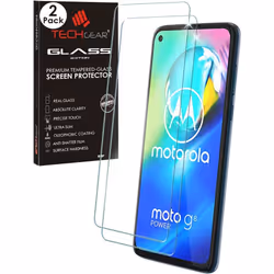 2 Pack TECHGEAR GLASS Edition Compatible with Motorola Moto G8 Power, Tempered Glass Screen Protector Covers [9H Hardness] [N ...