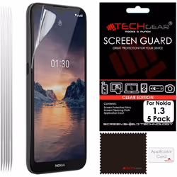 TECHGEAR [5 Pack] Screen Protectors Compatible with Nokia 1.3, CLEAR LCD Screen Protectors Cover Guards