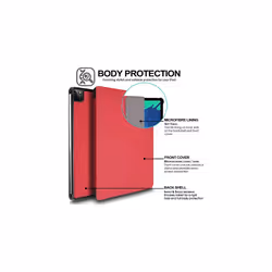 Techgear Smart Case for iPad Pro 11 2020, [Pencil Compatible] Smart Case Tri-fold Stand Cover with Corner Protection [Auto Wake / Sleep] - Red