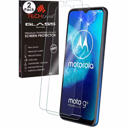 TECHGEAR 2 Pack GLASS Edition Compatible for Motorola Moto G8 Power Lite, E7 / E7 Plus Tempered Glass Screen Protector Cover. ...