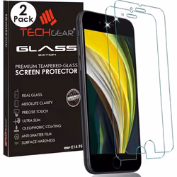 TECHGEAR [2 Pack GLASS Edition for iPhone SE 5G 2022 / iPhone SE 2020 4.7" Tempered Glass Screen Protector Cover [2.5D Round. ...