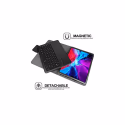TECHGEAR Keyboard Case fits iPad Pro 12.9" 2021 / 5th & 4th Generation / 2020 [Strike Folio] PU Leather Case with Bluetooth UK QWERTY Keyboard - BLACK