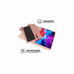 TECHGEAR Keyboard Case fits iPad Pro 12.9" 2021 / 5th & 4th Generation / 2020 [Strike Folio] PU Leather Case with Bluetooth UK QWERTY Keyb - ROSE GOLD
