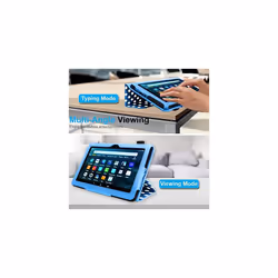 TECHGEAR Smart Case For Amazon Fire HD 8" / HD 8" Plus (2022 & 2020 / 10th & 12th Generation) PU Leather Folio Smart Stand Cover with - Polka Dot Blue