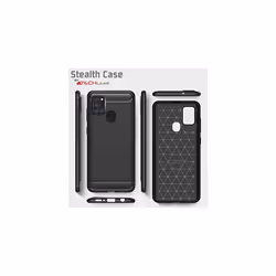 Galaxy A21s Carbon Fibre Case [Stealth Case] Flexible, Shockproof, Ultra Slim, Soft TPU Protective Shell Cover with Carbon Fibre Detailing
