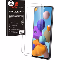 TECHGEAR [2 Pack GLASS Edition Compatible with Samsung Galaxy A21s, Tempered Glass Screen Protector Covers [2.5D Round Edge]. ...