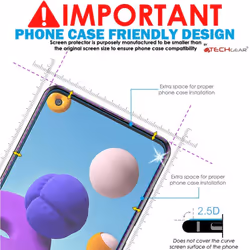 TECHGEAR [2 Pack GLASS Edition Compatible with Samsung Galaxy A21s, Tempered Glass Screen Protector Covers [2.5D Round Edge]...