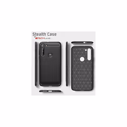 Moto G8 Carbon Fibre Case [Stealth Case] Flexible, Shockproof, Ultra Slim, Soft TPU Protective Shell Cover with Carbon Fibre Detailing