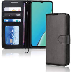 TECHGEAR Leather Wallet Case for Oppo A9 2020 / A5 2020, Flip Protective Case Cover with Wallet Card Holder, Stand & Wrist...