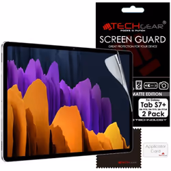 TECHGEAR 2 Pack Galaxy Tab S7 Plus / S7+ 12.4" Anti Glare Screen Protectors (SM-T970 / SM-T975), MATTE Screen Protector Guard ...