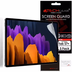 TECHGEAR 3 Pack Galaxy Tab S7 Plus / S7+ 12.4" Screen Protectors (SM-T970 / SM-T975), Ultra CLEAR Screen Protector Guard Cove ...
