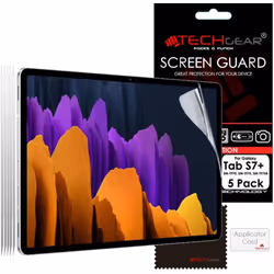 TECHGEAR 5 Pack Samsung Galaxy Tab S7 Plus / S7+ 12.4" Screen Protectors (SM-T970 / SM-T975), CLEAR Screen Protector