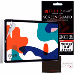 TECHGEAR [Pack of 3 Screen Protectors for Huawei MatePad 10.4 - Ultra Clear Screen Protector Guard Cover + Screen Cleaning...