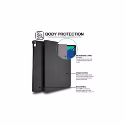 TECHGEAR iPad Air 5 / 4, 5th / 4th Generation Smart Case [Pencil Compatible] Slim Tri-fold Stand Cover with Corner Protection [Auto Wake / Sle - Black