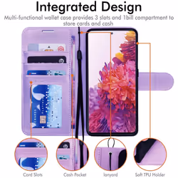 TECHGEAR Galaxy S20 FE Leather Wallet Case, Flip Protective Case Cover with Wallet Card Holder, Stand and Wrist Strap -...