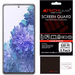 TECHGEAR [5 Pack] Screen Protectors Compatible with Samsung Galaxy S20 FE (S20 Fan Edition), CLEAR LCD Screen Protectors Cove ...