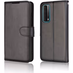 TECHGEAR P Smart 2021 Leather Wallet Case, Flip Protective Case Cover with Wallet Card Holder, Stand and Wrist Strap - Black PU...