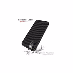 CarbonFi Case for iPhone 12 Pro Max, Flexible Shockproof TPU Slim Fit Case Cover - Carbon Fibre Design Soft Flexible Protective Shell Guard Case