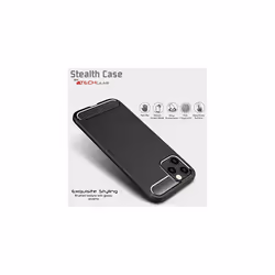 iPhone 12 Mini Carbon Fibre Case [Stealth Case] Flexible, Shockproof, Ultra Slim, Soft TPU Protective Shell Cover with Carbon Fibre Detailing